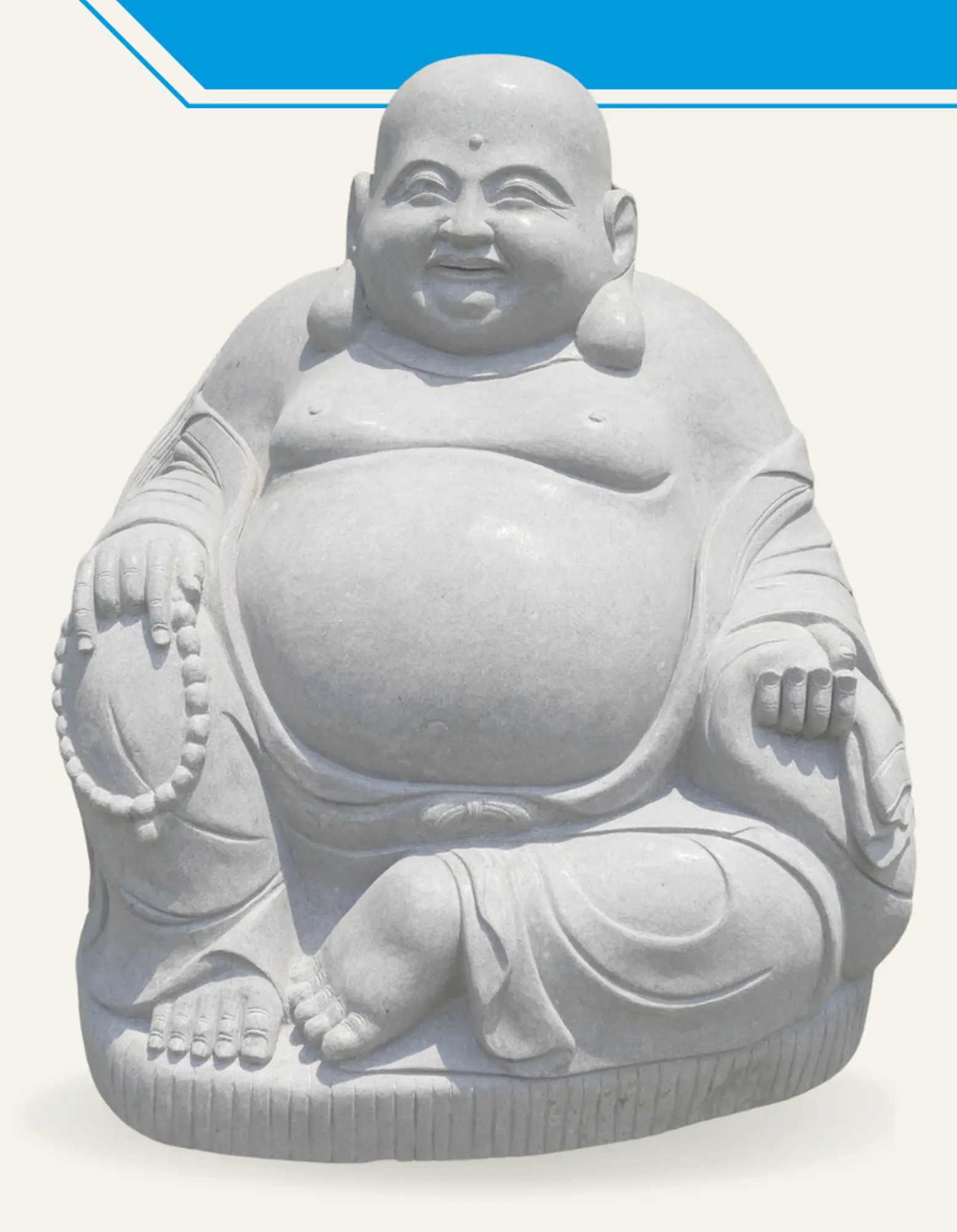  Product image 1 of the product “Seated Chinese Buddha, 122 cm height, riverstone ”
